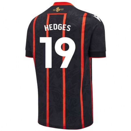 Kandiny Férfi Ryan Hedges #19 Fekete Piros Idegenbeli Jersey 2024/25 Mez Póló Ing