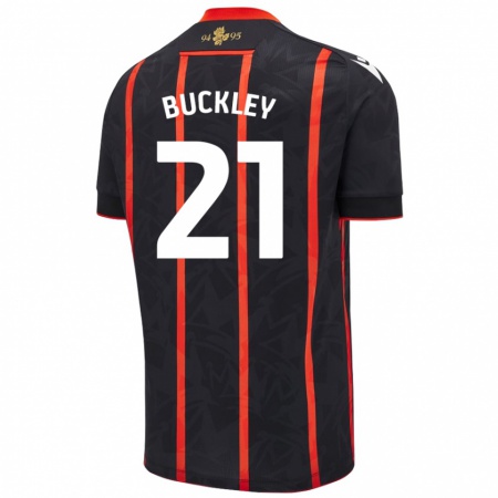 Kandiny Férfi John Buckley #21 Fekete Piros Idegenbeli Jersey 2024/25 Mez Póló Ing