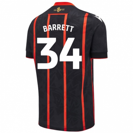 Kandiny Férfi Jack Barrett #34 Fekete Piros Idegenbeli Jersey 2024/25 Mez Póló Ing