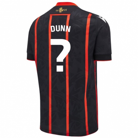 Kandiny Férfi Isaac Dunn #0 Fekete Piros Idegenbeli Jersey 2024/25 Mez Póló Ing