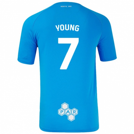 Kandiny Férfi Danielle Young #7 Égszínkék Idegenbeli Jersey 2024/25 Mez Póló Ing