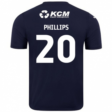 Kandiny Férfi Dillon Phillips #20 Sötétkék Idegenbeli Jersey 2024/25 Mez Póló Ing