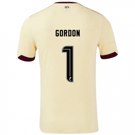 Kandiny Férfi Craig Gordon #1 Krémes Bordó Idegenbeli Jersey 2024/25 Mez Póló Ing