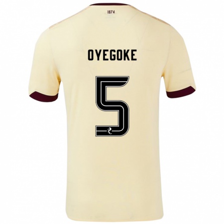 Kandiny Férfi Daniel Oyegoke #5 Krémes Bordó Idegenbeli Jersey 2024/25 Mez Póló Ing