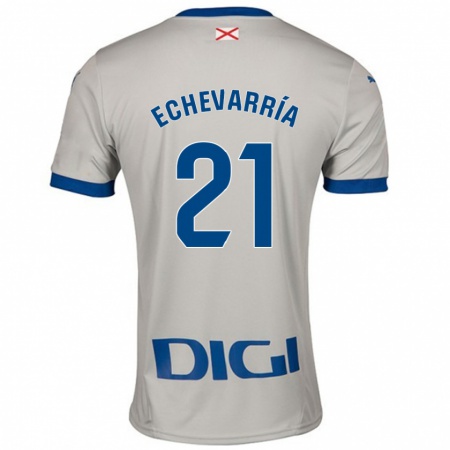 Kandiny Férfi Martin Echevarría #21 Világos Szürke Idegenbeli Jersey 2024/25 Mez Póló Ing