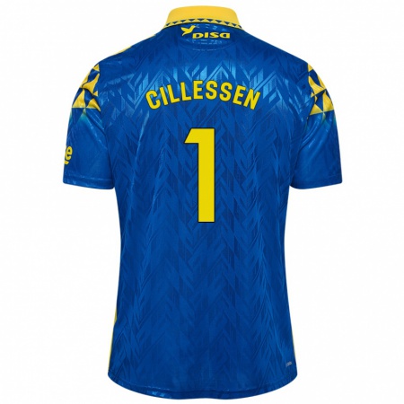 Kandiny Férfi Jasper Cillessen #1 Kék Sárga Idegenbeli Jersey 2024/25 Mez Póló Ing