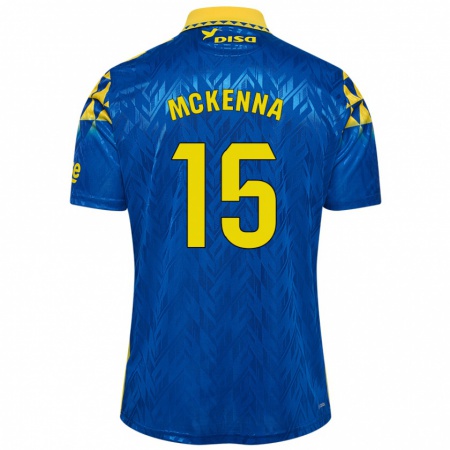 Kandiny Férfi Scott Mckenna #15 Kék Sárga Idegenbeli Jersey 2024/25 Mez Póló Ing