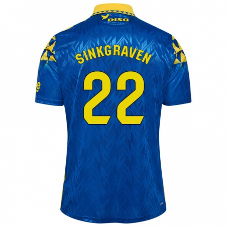 Kandiny Férfi Daley Sinkgraven #22 Kék Sárga Idegenbeli Jersey 2024/25 Mez Póló Ing