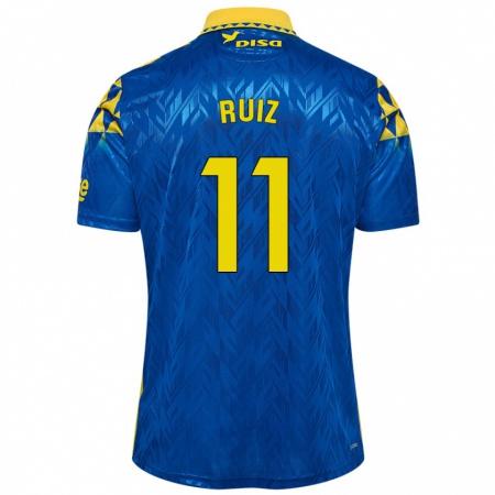 Kandiny Férfi Sergio Ruiz #11 Kék Sárga Idegenbeli Jersey 2024/25 Mez Póló Ing