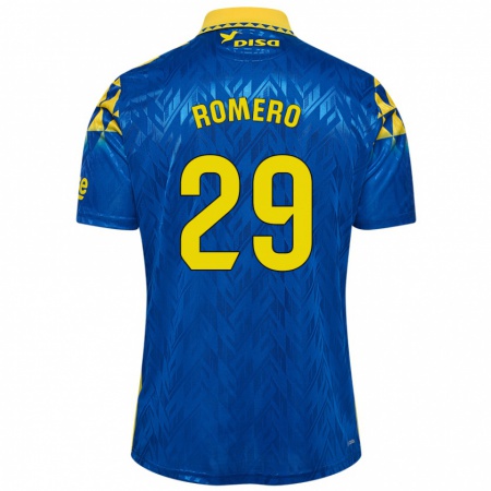 Kandiny Férfi Elías Romero #29 Kék Sárga Idegenbeli Jersey 2024/25 Mez Póló Ing