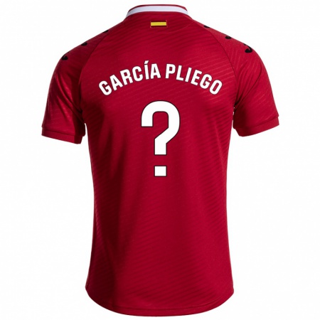 Kandiny Férfi Hugo García Pliego #0 Sötét Vörös Idegenbeli Jersey 2024/25 Mez Póló Ing