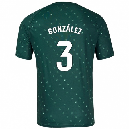 Kandiny Férfi Edgar González #3 Sötétzöld Idegenbeli Jersey 2024/25 Mez Póló Ing