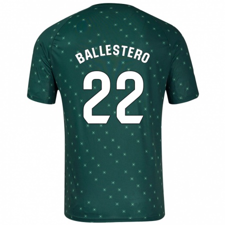 Kandiny Férfi Carlos Ballestero #22 Sötétzöld Idegenbeli Jersey 2024/25 Mez Póló Ing