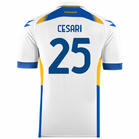 Kandiny Férfi Nicolò Cesari #25 Fehér Idegenbeli Jersey 2024/25 Mez Póló Ing