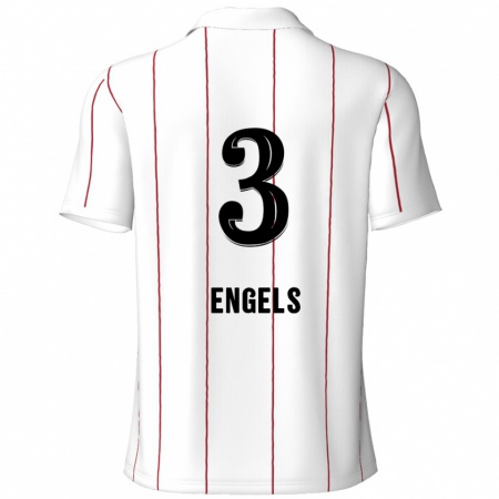 Kandiny Férfi Björn Engels #3 Fehér Fekete Idegenbeli Jersey 2024/25 Mez Póló Ing