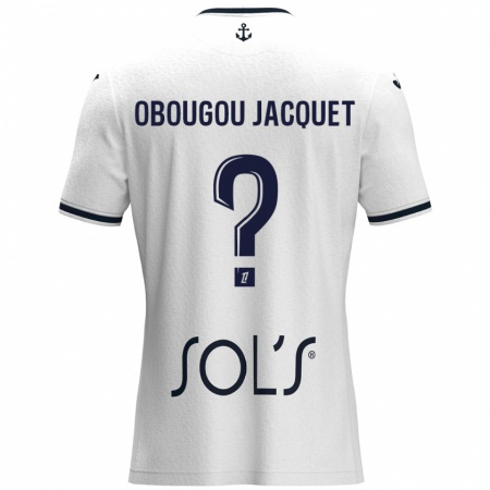 Kandiny Férfi Noam Obougou Jacquet #0 Fehér Sötétkék Idegenbeli Jersey 2024/25 Mez Póló Ing