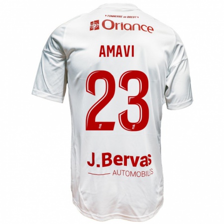 Kandiny Férfi Jordan Amavi #23 Fehér Piros Idegenbeli Jersey 2024/25 Mez Póló Ing