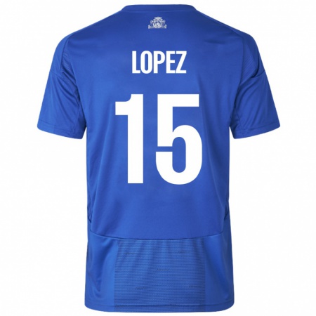 Kandiny Férfi Marcos López #15 Fehér Kék Idegenbeli Jersey 2024/25 Mez Póló Ing