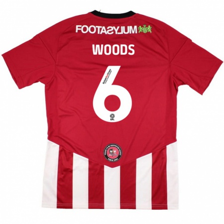 Kandiny Női Ryan Woods #6 Piros Fehér Hazai Jersey 2024/25 Mez Póló Ing