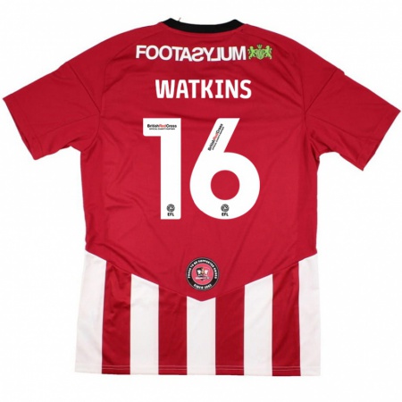 Kandiny Női Zoe Watkins #16 Piros Fehér Hazai Jersey 2024/25 Mez Póló Ing