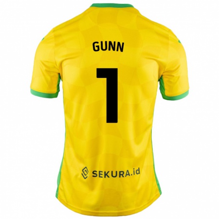 Kandiny Női Angus Gunn #1 Sárga Zöld Hazai Jersey 2024/25 Mez Póló Ing