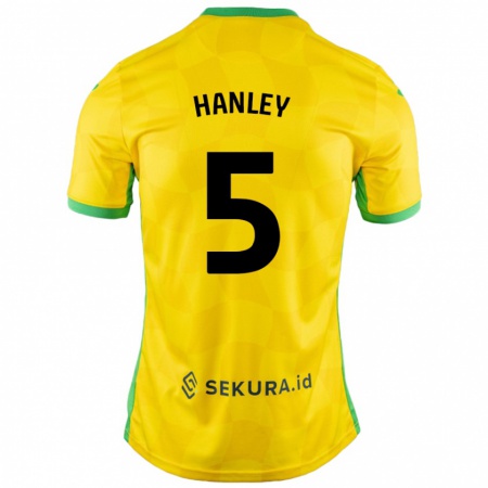 Kandiny Női Grant Hanley #5 Sárga Zöld Hazai Jersey 2024/25 Mez Póló Ing