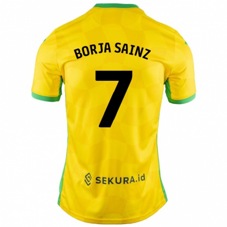 Kandiny Női Borja Sainz #7 Sárga Zöld Hazai Jersey 2024/25 Mez Póló Ing