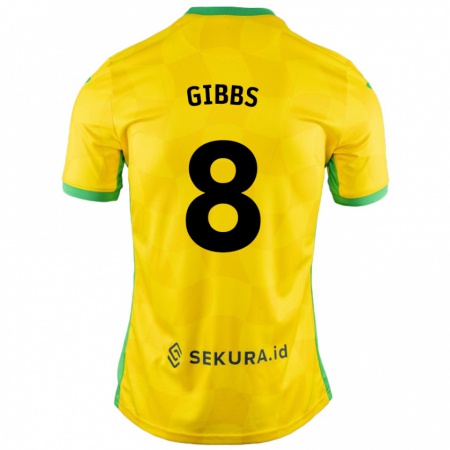 Kandiny Női Liam Gibbs #8 Sárga Zöld Hazai Jersey 2024/25 Mez Póló Ing