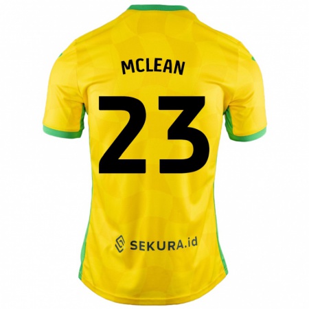 Kandiny Női Kenny Mclean #23 Sárga Zöld Hazai Jersey 2024/25 Mez Póló Ing