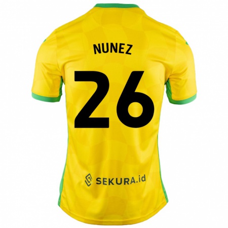 Kandiny Női Marcelino Núñez #26 Sárga Zöld Hazai Jersey 2024/25 Mez Póló Ing