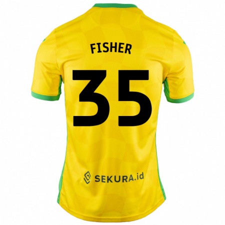 Kandiny Női Kellen Fisher #35 Sárga Zöld Hazai Jersey 2024/25 Mez Póló Ing