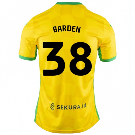 Kandiny Női Daniel Barden #38 Sárga Zöld Hazai Jersey 2024/25 Mez Póló Ing