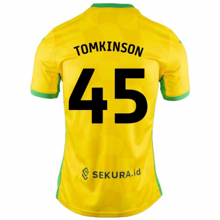 Kandiny Női Jonathan Tomkinson #45 Sárga Zöld Hazai Jersey 2024/25 Mez Póló Ing