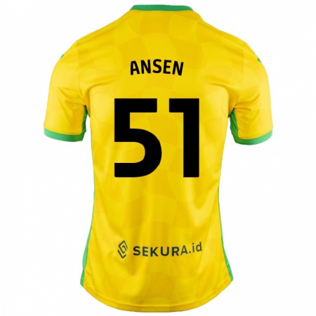 Kandiny Női Caleb Ansen #51 Sárga Zöld Hazai Jersey 2024/25 Mez Póló Ing