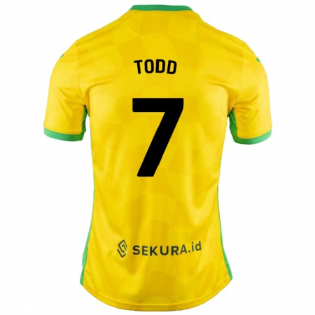 Kandiny Női Megan Todd #7 Sárga Zöld Hazai Jersey 2024/25 Mez Póló Ing