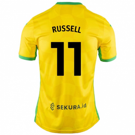 Kandiny Női Rebecca Russell #11 Sárga Zöld Hazai Jersey 2024/25 Mez Póló Ing