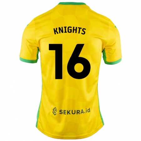 Kandiny Női Katie Knights #16 Sárga Zöld Hazai Jersey 2024/25 Mez Póló Ing