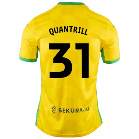 Kandiny Női Sarah Quantrill #31 Sárga Zöld Hazai Jersey 2024/25 Mez Póló Ing