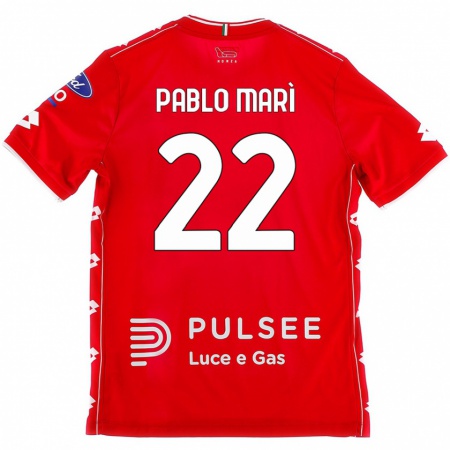 Kandiny Női Pablo Marí #22 Piros Fehér Hazai Jersey 2024/25 Mez Póló Ing