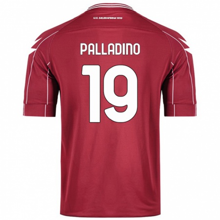 Kandiny Női Alfonso Palladino #19 Burgundia Hazai Jersey 2024/25 Mez Póló Ing