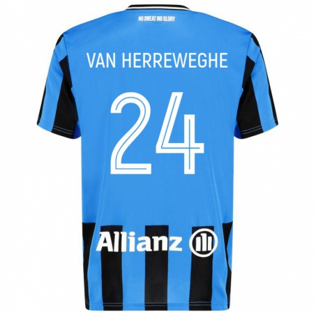 Kandiny Női Febe Van Herreweghe #24 Égszínkék Fekete Hazai Jersey 2024/25 Mez Póló Ing