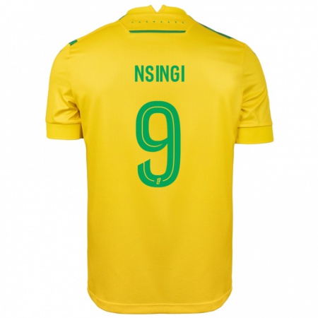 Kandiny Női Plamedi Nsingi #9 Sárga Zöld Hazai Jersey 2024/25 Mez Póló Ing