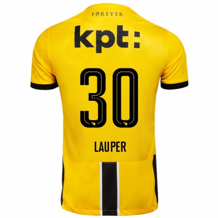 Kandiny Női Sandro Lauper #30 Sárga Fekete Hazai Jersey 2024/25 Mez Póló Ing