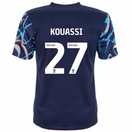 Kandiny Női Kylian Kouassi #27 Sötétkék Idegenbeli Jersey 2024/25 Mez Póló Ing