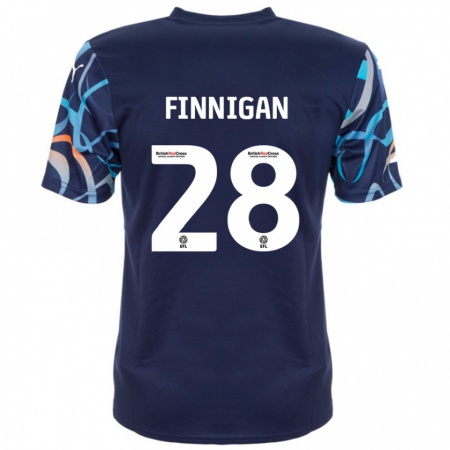 Kandiny Női Ryan Finnigan #28 Sötétkék Idegenbeli Jersey 2024/25 Mez Póló Ing