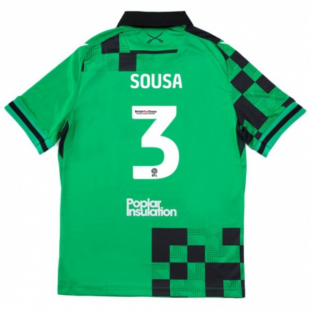 Kandiny Női Lino Sousa #3 Zöld Fekete Idegenbeli Jersey 2024/25 Mez Póló Ing