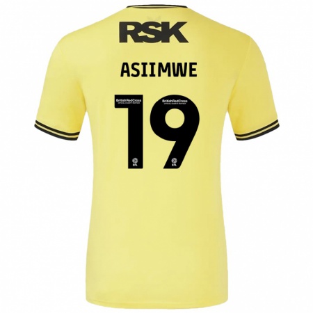 Kandiny Női Nathan Asiimwe #19 Sárga Fekete Idegenbeli Jersey 2024/25 Mez Póló Ing