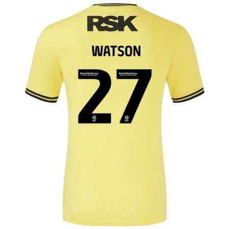 Kandiny Női Tennai Watson #27 Sárga Fekete Idegenbeli Jersey 2024/25 Mez Póló Ing