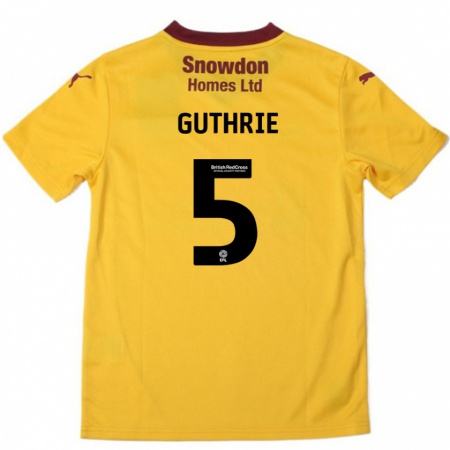 Kandiny Női Jon Guthrie #5 Narancssárga Burgundi Idegenbeli Jersey 2024/25 Mez Póló Ing