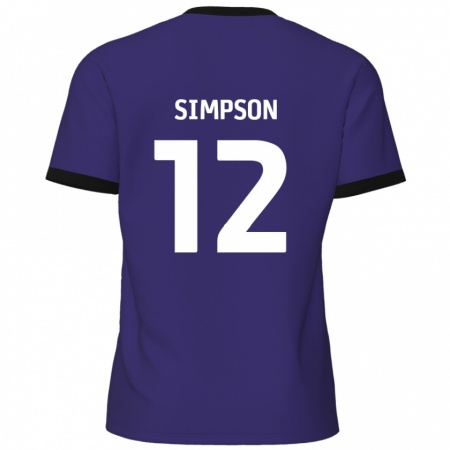 Kandiny Női Tyreece Simpson #12 Lila Idegenbeli Jersey 2024/25 Mez Póló Ing